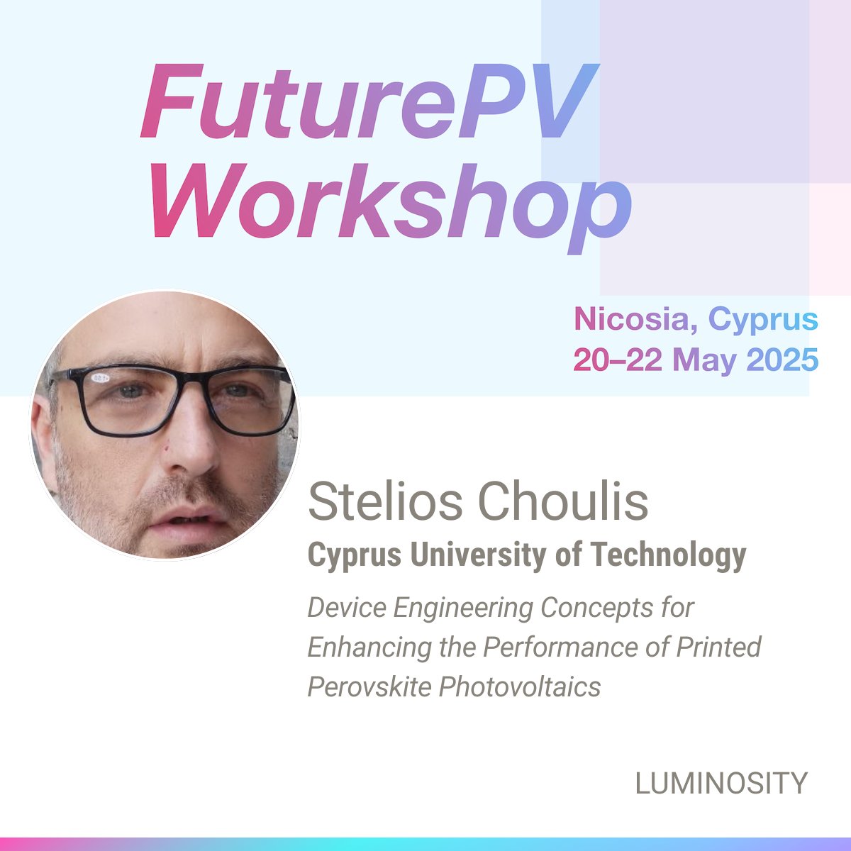 TESTARE Project (@testareproject) on Twitter photo Stelios Choulis from <a href="/CyUniTech/">Cyprus University of Technology</a> will present engineering concepts for enhancing Printed PSC's performance at #FuturePV
<a href="/DiamondHorizEU/">Diamond Project</a> #LAPERITIVO #PERSEUS #SMARTLINEPV #NEXUSPV <a href="/TriumphEurope/">TRIUMPH - Horizon Europe</a> #Apollo
@Amires_EU <a href="/Luminosity_EU/">LUMINOSITY_EU</a> #PHOENIX #PEARL #solmates #circularpv <a href="/UCYOfficial/">University of Cyprus</a> Stelios Choulis from <a href="/CyUniTech/">Cyprus University of Technology</a> will present engineering concepts for enhancing Printed PSC's performance at #FuturePV
<a href="/DiamondHorizEU/">Diamond Project</a> #LAPERITIVO #PERSEUS #SMARTLINEPV #NEXUSPV <a href="/TriumphEurope/">TRIUMPH - Horizon Europe</a> #Apollo
@Amires_EU <a href="/Luminosity_EU/">LUMINOSITY_EU</a> #PHOENIX #PEARL #solmates #circularpv <a href="/UCYOfficial/">University of Cyprus</a>