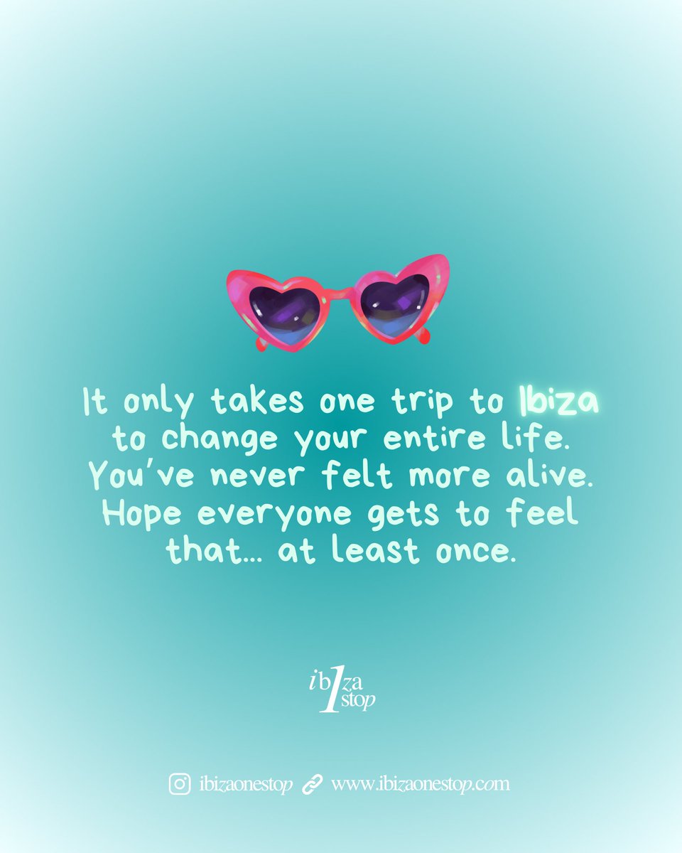 Only takes one trip to #Ibiza… 🏝️🕶️