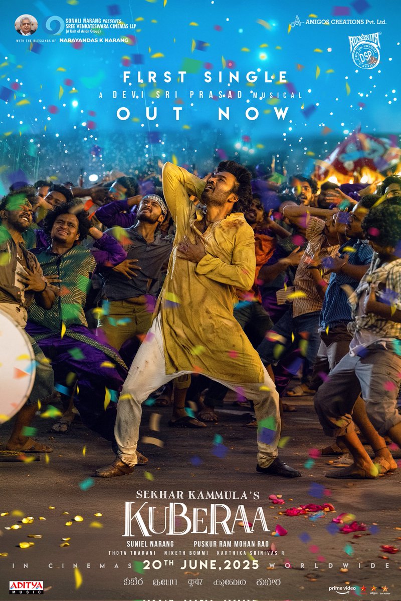 Kuberaa Movie (@kuberaathemovie) on Twitter photo #Kuberaa1stSingle is all yours now! 🤗🥳
A Rockstar <a href="/ThisIsDSP/">DEVI SRI PRASAD</a> musical 🎶
Tamil - #PoyivaaNanba :
youtu.be/wAcXj8lx1Bo
Telugu - #PoyiraaMama :
youtu.be/TIAI36faO84
Hindi - #JaakeAanaYaara :
youtu.be/6VwAKXqRgIo
Kannada- #HogiBaaGeleya :
youtu.be/8MHf35QxxPg #Kuberaa1stSingle is all yours now! 🤗🥳
A Rockstar <a href="/ThisIsDSP/">DEVI SRI PRASAD</a> musical 🎶
Tamil - #PoyivaaNanba :
youtu.be/wAcXj8lx1Bo
Telugu - #PoyiraaMama :
youtu.be/TIAI36faO84
Hindi - #JaakeAanaYaara :
youtu.be/6VwAKXqRgIo
Kannada- #HogiBaaGeleya :
youtu.be/8MHf35QxxPg