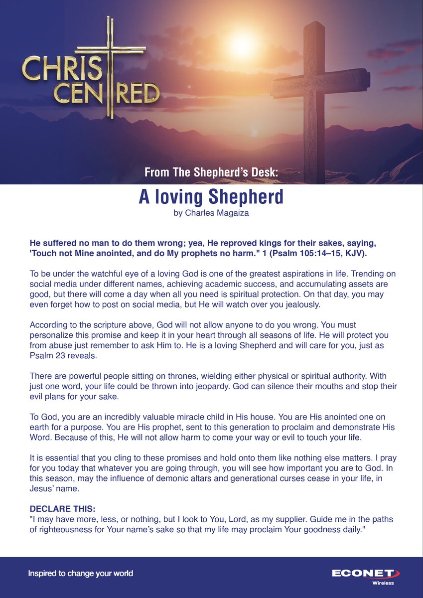 econetzimbabwe's tweet image. #ChristCentred

From The Shepherd's Desk