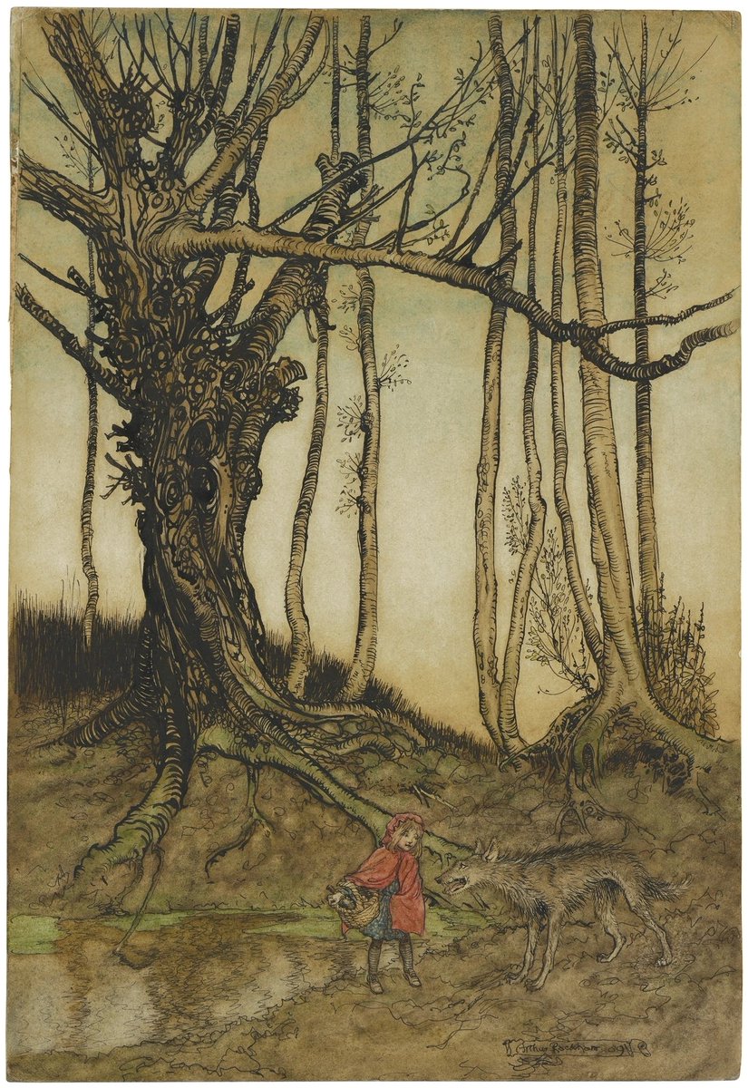 rheo_tu's tweet photo. Arthur Rackham - Little Red Riding Hood, from 'The Fairy Tales of the Brothers Grimm', 1909
#ArthurRackham #art https://t.co/FyEeX0kPDR