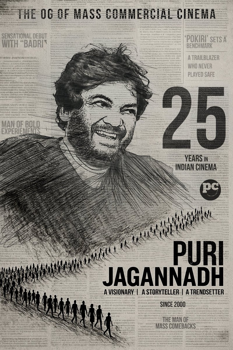 Puri Connects (@puriconnects) on Twitter photo A visionary who gave Indian cinema its loudest whistles, biggest chills, and most iconic moments β€οΈβπ₯β€οΈβπ₯β€οΈβπ₯
Celebrating 25 ICONIC YEARS OF THE DASHING DIRECTOR #PuriJagannadh IN INDIAN CINEMA π₯π₯π₯
Hereβs to the OG OF MASS COMMERCIAL CINEMA who shook cinema to its core π₯ A visionary who gave Indian cinema its loudest whistles, biggest chills, and most iconic moments β€οΈβπ₯β€οΈβπ₯β€οΈβπ₯
Celebrating 25 ICONIC YEARS OF THE DASHING DIRECTOR #PuriJagannadh IN INDIAN CINEMA π₯π₯π₯
Hereβs to the OG OF MASS COMMERCIAL CINEMA who shook cinema to its core π₯