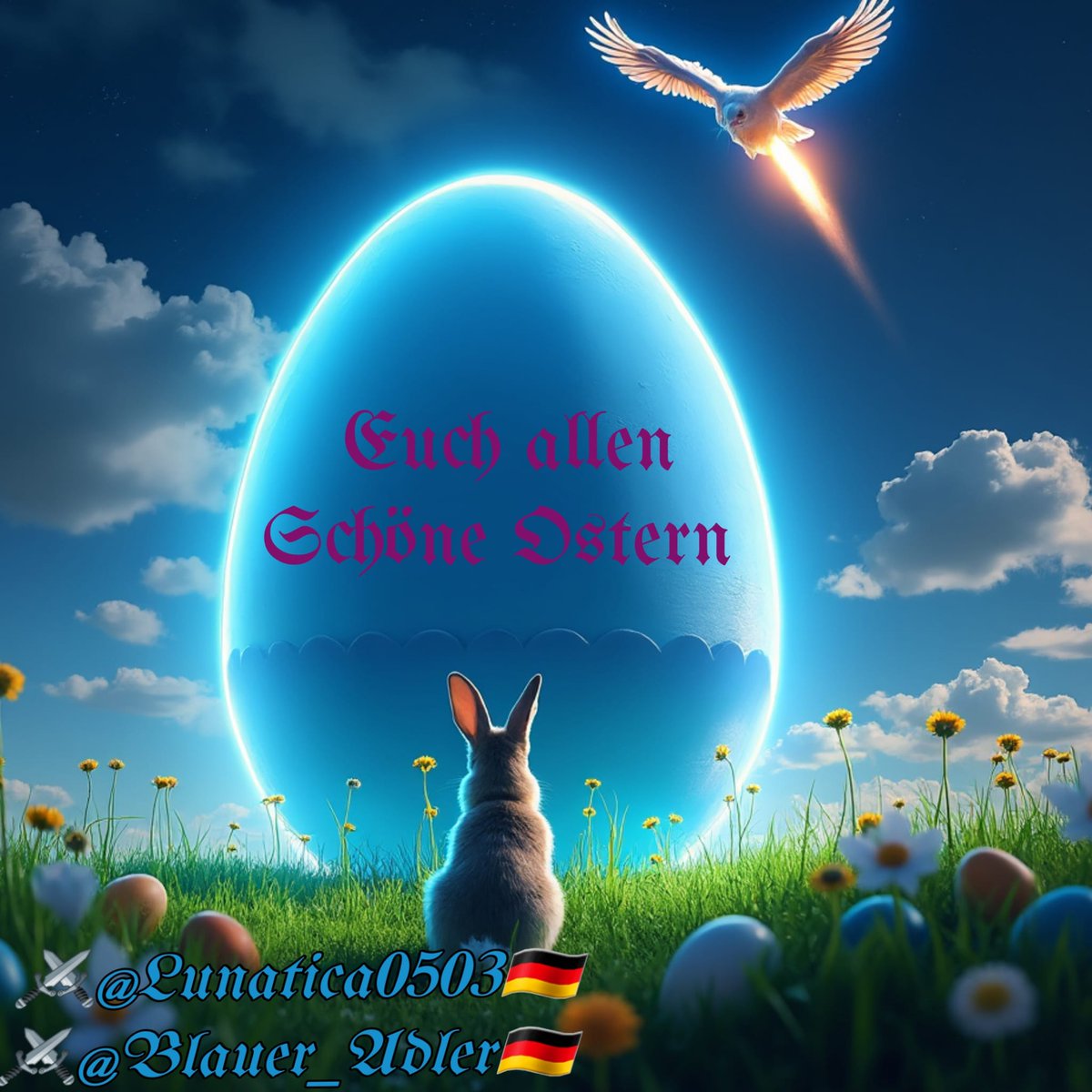 Happy Easter, meine Häschen! 🐣🥚

Ostern ist da, und das bedeutet Zeit für Freude, Familie und ein bisschen Magie! 🌷🐰 Die Frühlingssonne strahlt, die Blumen blühen, und überall sieht man die bunten Eier, die das Land in ein fröhliches Farbenmeer verwandeln. Es ist die perfekte