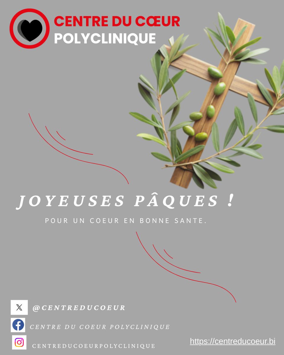 Joyeuses Pâques de la part du Centre du Cœur Polyclinique ! 🐣 
Que votre journée soit douce et joyeuse.

#centreducoeurpolyclinique
#sante #joyeusepaques #Pâques #joyeusefetedePâques