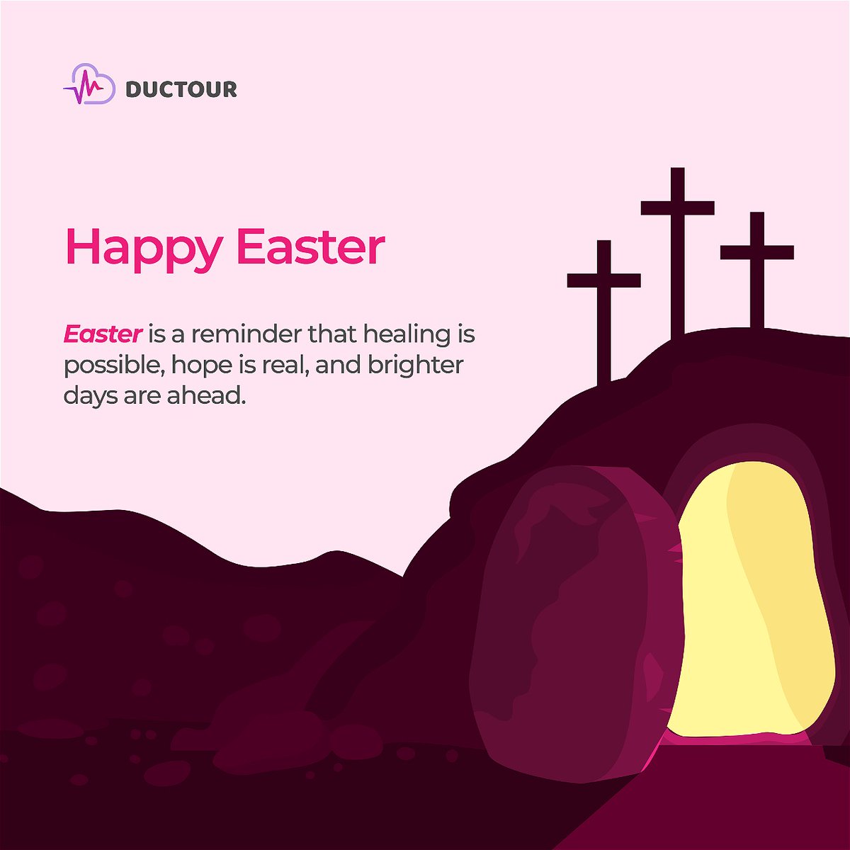 Ductour2's tweet photo. No matter the season you’re in, this one reminds us of Light, Healing and Hope.
Wishing you joy, renewal, and good health.
With love, from all of us at Ductour.
 #Ductour #Easter #healthtech #healthcare #digitalhealth #health #healthcaretechnology #medical #telemedicine #medtech https://t.co/Ilxl4Af0nd