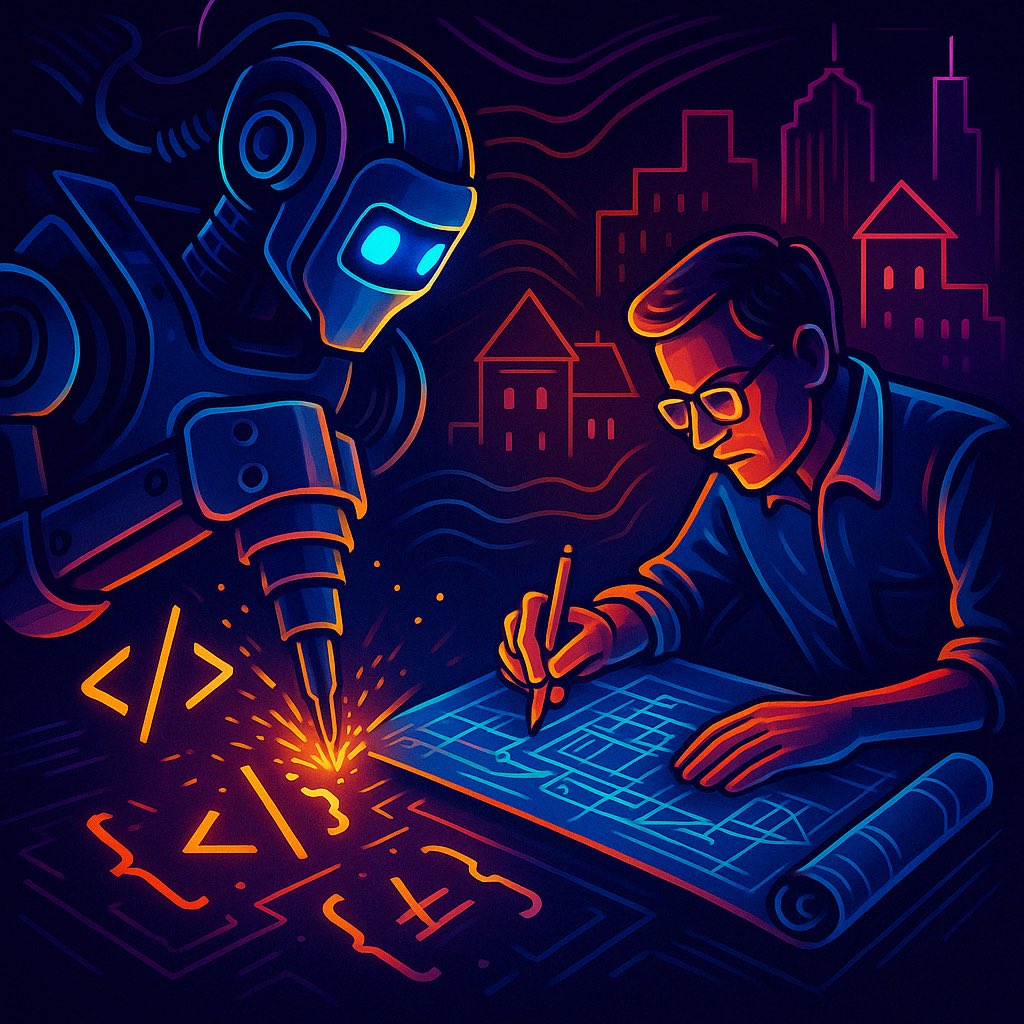 OfriW's tweet photo. Think AI’s about to swipe your software‑engineering gig? History begs to differ. When CNC machines showed up, manual machinists didn’t vanish—they leveled up into designers. Automated chip fabs? Bye hand‑soldering, hello chip architects. https://t.co/0dzh8T7iDP