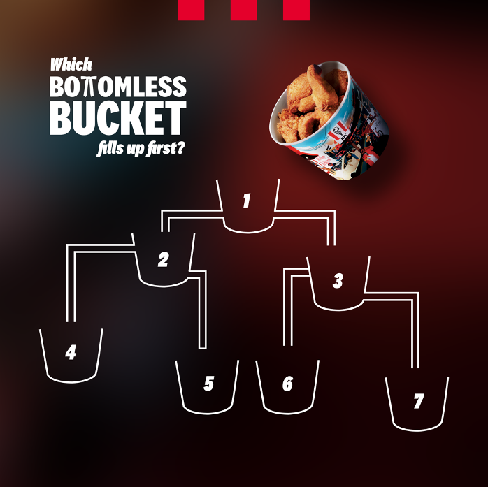 KFCSA's tweet photo. I cooked up a lil’  #KFCBottomlessBucket brain teaser for you guys. 🫶 Drop those answers besties .🍗

Buy a promo bucket, scan the QR code and stand a chance to win Bottomless* buckets.   👀🍗 Subject to terms and conditions, go to https://t.co/0w6A8vyDrg for full terms . 🫶 https://t.co/Z3PGErvmDN