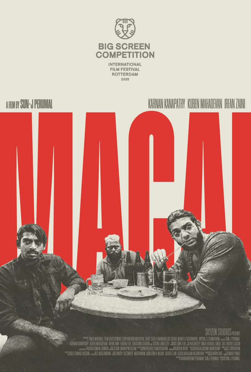 zedadam's tweet photo. Sun-J Perumal punya poster semua onz okay. Macam ni la design poster. Bila art betul, barang nampak mahal. Best! 👏🏼

Dulu dia buat Jagat. Skrg dia ada 2 filem nak keluar wayang tahun ni:

Macai — 24 Jul, 2025
Fire On Water — 18 Sep, 2025 https://t.co/4ACMUPbAMC