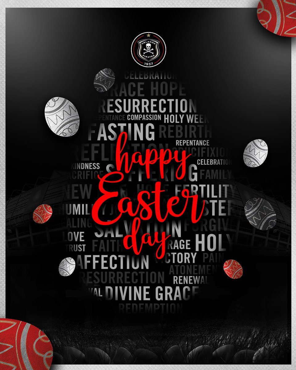 🐣✨ Happy Easter Day, Buccaneers!

From our family to yours — have a joyful and blessed Easter!

⚫⚪🔴⭐
#HappyEaster 
#OrlandoPirates 
#OnceAlways