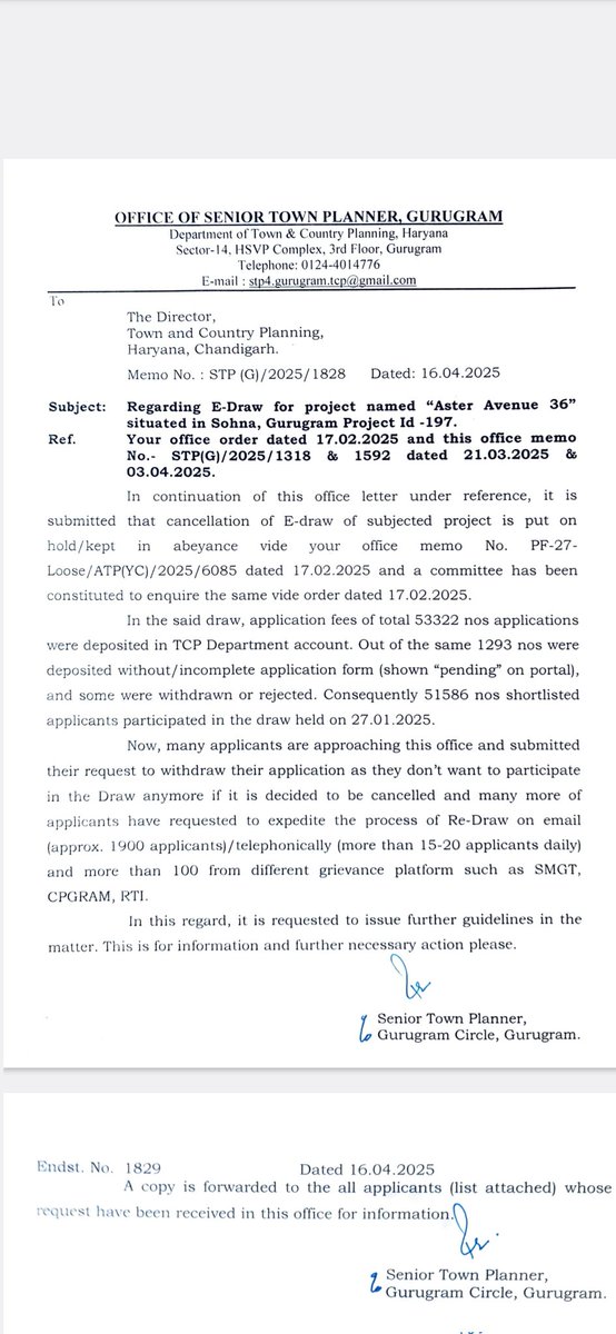 KAMALAR26821901's tweet photo. #cmohry #NayabSainiBJP #ulbharyana #DC_Gurugram #DiprHaryana #diprogurugram1
Pls reslove 4s developers aster avenue 36 Sector draw matter 51000 people facing this problem no draw no refund  .. bus tarik pe tarik no insaaf #@rashtrapatibhvn
3 https://t.co/0MKCZ3VqBT