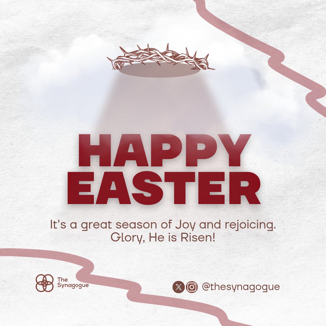 Thesynagogue_'s tweet photo. His death, His life, a great story.
He tore the veil and received the glory.
Wishing you an Easter filled with renewal, hope, and endless possibilities.

Happy Easter from all of us @Thesynagogue_❤️❤️

#TheManTheMentalityAndTheMoney
#Easter2025🥚
 #HolyWeek

1/3 https://t.co/RKRht3zvuU