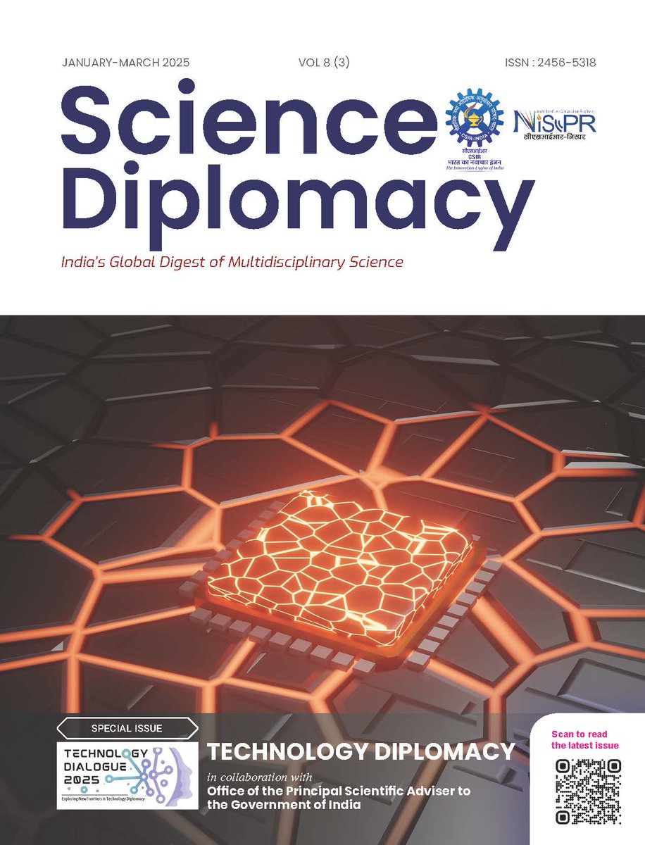 MonikaJaggi3's tweet image. 💡From #quantum #semiconductors #spacetech #bioeconomy to #AI, discover India’s strategic edge in #techdiplomacy in the special issue of #ScienceDiplomacy @CSIR_NIScPR featuring insights from #TechDialogue2025 with @PrinSciAdvOff. @MEAIndia @CSIR_IND 
🔗niscpr.res.in/periodicals/sc…