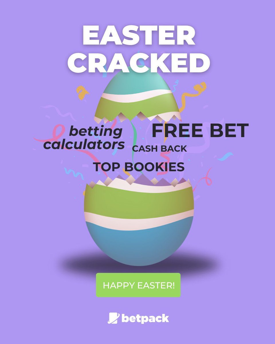 betpackcom's tweet photo. At Betpack, Easter eggs are packed with top tools that’ll take your betting experience to the next level! 🐣🚀

Ready to place your bet? Head over to Betpack to discover the best bookies, latest offers, betting calculators, and loads more!👇 

🔗 https://t.co/wD1YpVBi1D https://t.co/rntxBMkJ3S