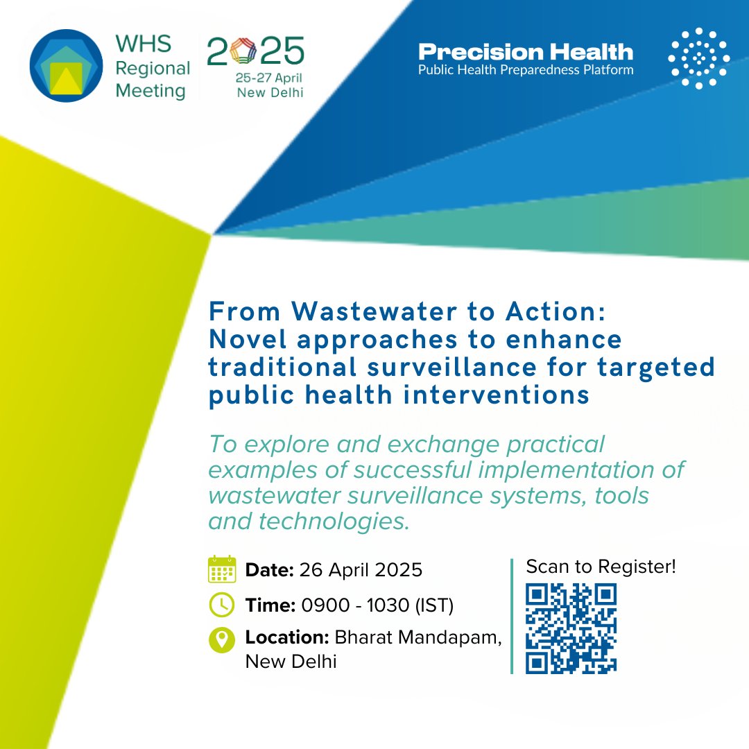 Join us at the World Health Summit Regional Meeting 2025 for a dynamic session on how #wastewater #surveillance can help us strengthen public health systems. 

Co-hosted by the <a href="/gatesfoundation/">Gates Foundation</a>, <a href="/WHOSEARO/">World Health Organization South-East Asia</a> and <a href="/SwastiHC/">Swasti, The Health Catalyst</a>, this discussion will bring together #global experts and