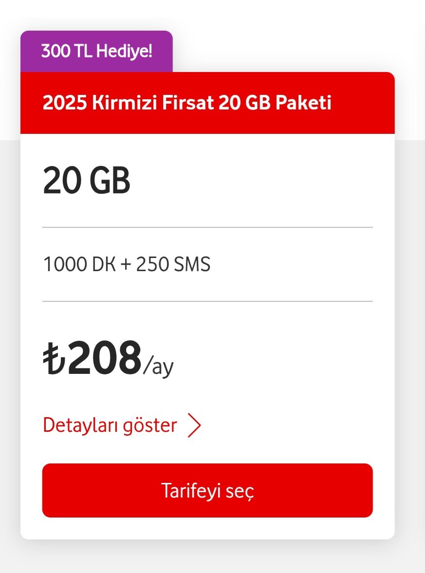 13 yıldır vodafone kullanıcısıyım belki sizden bile eskiyim <a href="/VodafoneTR/">Vodafone Türkiye</a> aynı tarife yeni gelene 208 TL bize 375 TL Ödül vermeniz gerekirken cezalandırmaya çok manidar. Suç bizde yeniliklere açık olmadığımızdan dolayı bunlar.