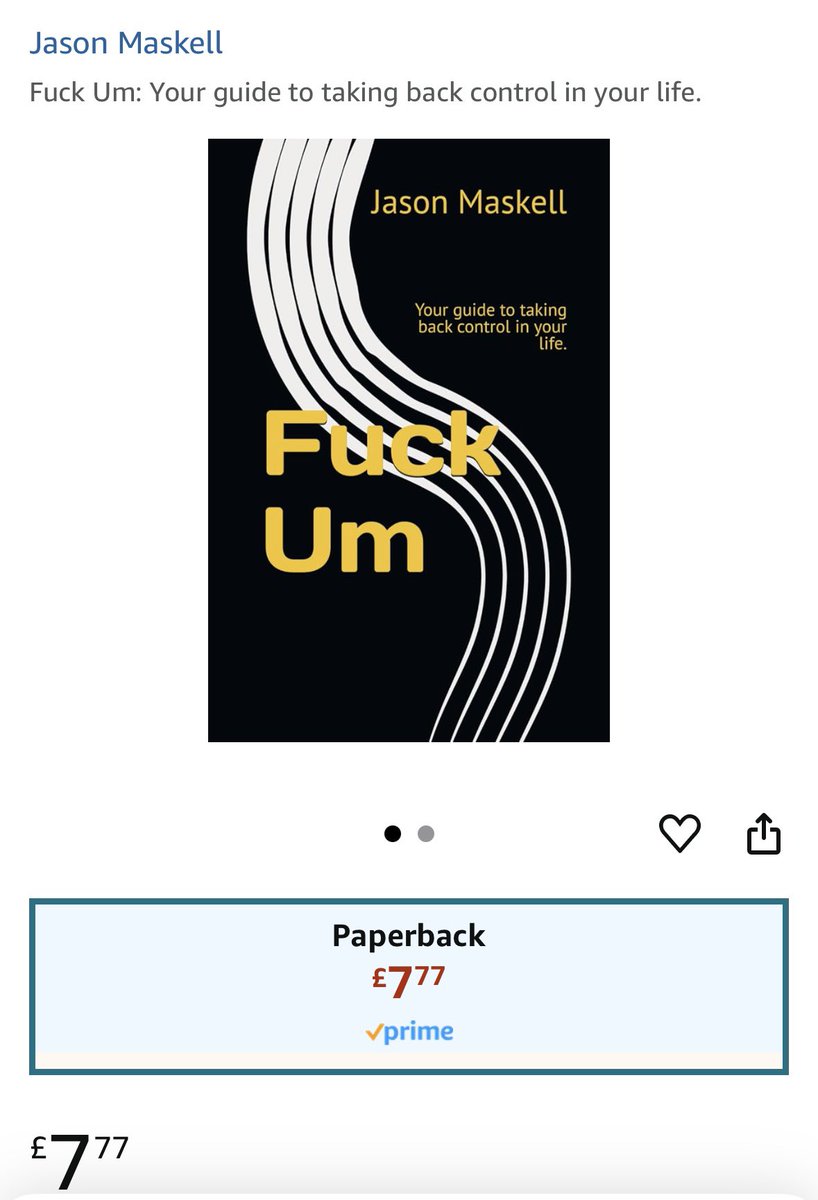 Jason_Maskell's tweet image. My first book Fuck Um, Your guide for taking back control of your life is now live and available to purchase at amzn.eu/d/crrJhnw 

The Fuck Um principle can help you move forward, to set yourself a new road map to follow.

#selfhelp #takebackcontrol #life