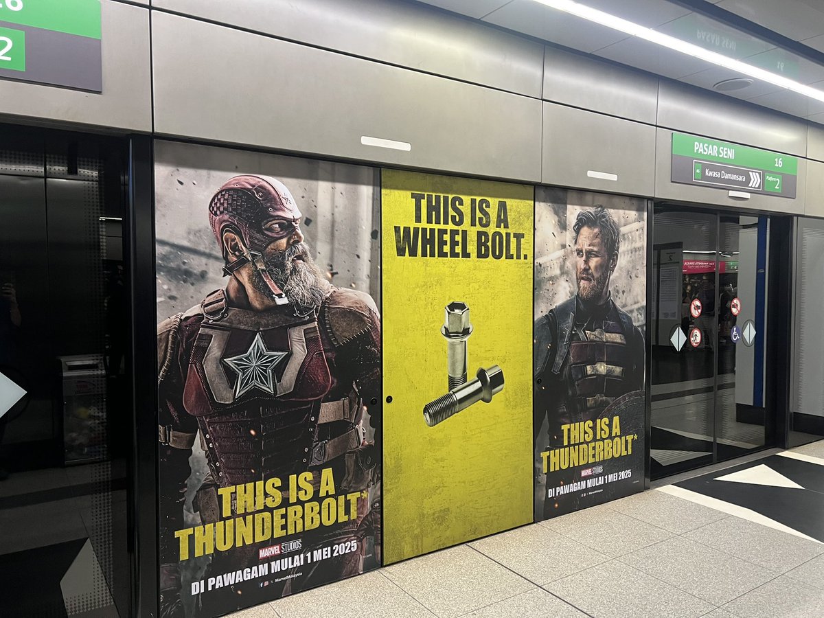 roshafiqlee's tweet photo. @MarvelMalaysia @askrapidkl should have use this chance to promote both KL &amp; Thunderbolts* simultaneously by pasting shots of Yelena Belova jumping off Merdeka 118 around this station. Pasar Seni station literally has one of the best view of the tower https://t.co/ubbcOnkp1d