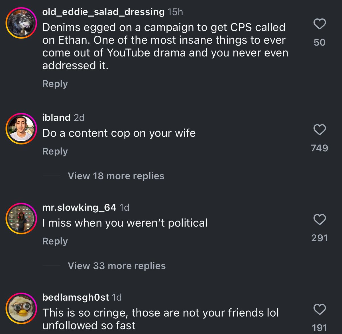 Awk20000's tweet image. iDubbbz Content Cop IG post didn’t go so well