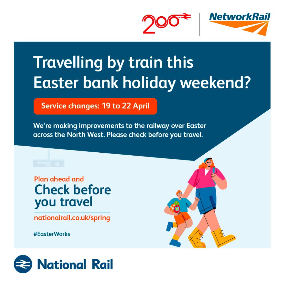 NetworkRailLIV's tweet photo. ⚠️ There are no main line services into Liverpool Lime Street today (Easter Sunday)

🦺 We're upgrading the railway between the station, Moseley Hill &amp; Huyton

📲 Please check @nationalrailenq to plan your journey

More info: https://t.co/mPHpuy8ni2

#EasterWorks https://t.co/PpVTrXLKa9