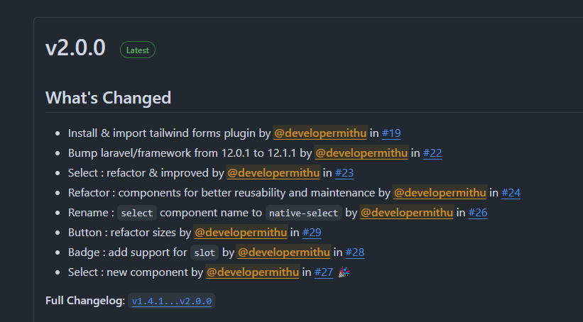 DeveloperMithu's tweet photo. 🥳 TallCraftUI v2 is out now!

The only breaking change: 
<x-select> is renamed to <x-native-select> to support a new, powerful <x-select>. 

#laravel #livewire #tallcraftui #tallstack #ui #components @tallstackdev @LaravelLivewire https://t.co/WB82Y6zns8