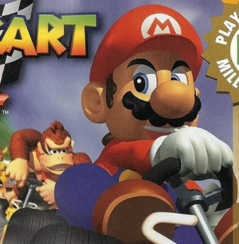 just noticed that DK is pogging at Mario's ass on the Mario Kart 64 box art