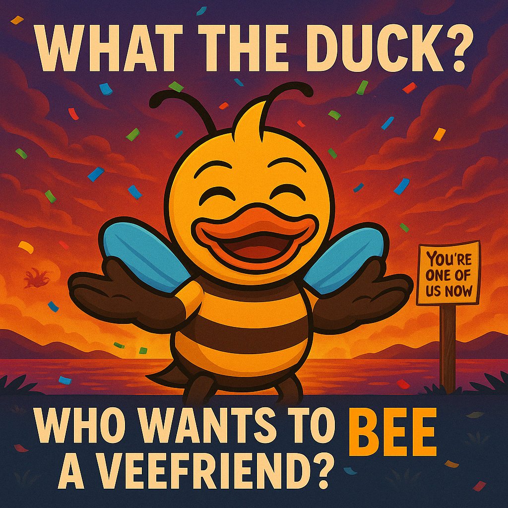Crispyduck's tweet photo. Good morning. You didn’t just wake up, you *beecame*. Let’s vibe all day @veefriends fam!
@garyvee are we kicking off the day by changing people's lives with some Series 2 NFTs??
Would you please start with some very important people to me? 🧵👇
#DuckBee #Veefriends #StayBuzzin