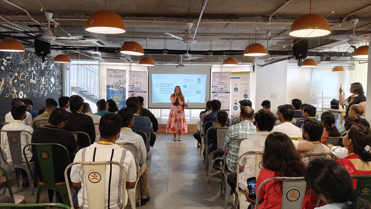 webfairindia's tweet photo. 🚀 Disha Bhatnagar is LIVE on stage at WebFair Meetup 23, Noida!

She’s diving deep into how AI, data &amp; tech are revolutionizing the e-commerce game – and more importantly, what freelancers and small agencies can do to stay ahead of the curve. 💡

#WebFair #EcommerceInnovation https://t.co/oz0UsWtiIg