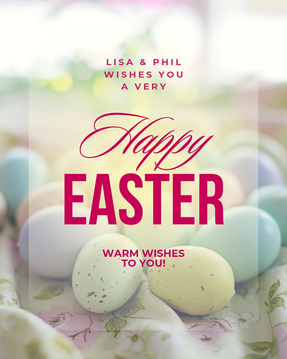 Good morning 🌄 Everyone 
Happy Easter🐰🍫🐥⛪
Hope you're all having a lovely weekend. Have a great week everyone &amp; let's hope that sunshine returns very soon⛅☀️😎
Lisa &amp; Phil🙋🏻‍♀️🙋🏻‍♂️