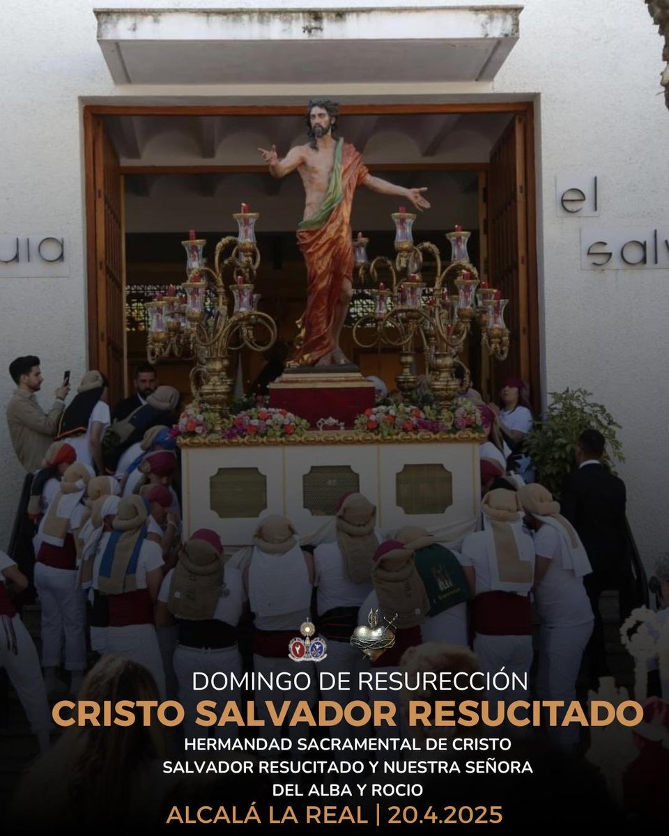 𝐃𝐨𝐦𝐢𝐧𝐠𝐨 𝐝𝐞 𝐑𝐞𝐬𝐮𝐫𝐫𝐞𝐜𝐢𝐨́𝐧 𝟐𝟎𝟐𝟓.

✝️ Hdad Sacramental de Cristo Salvador Resucitado y Ntra Sra Del Alba y Rocío

🕚 11:00 h. 

📍Parroquia el Salvador.

#suenaangustias #semanasanta25 #tourangustias25