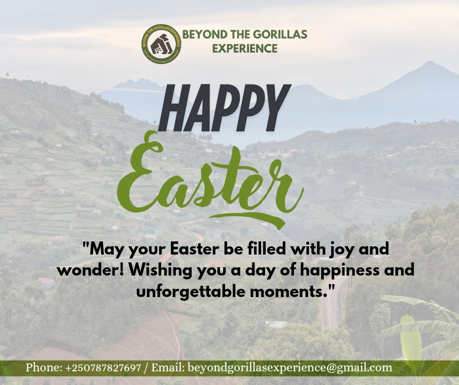 BEYOND THE GORILLAS EXPERIENCE (@beyond_gorila) on Twitter photo PASIKA NZIZA!
<a href="/beyond_gorila/">BEYOND THE GORILLAS EXPERIENCE</a> wishes you a beautiful and blissful Easter Sunday!
May your day sparkle with joy, love, and unforgettable memories.
Hereโs to fresh beginnings, bright moments, and the magic of Easter! PASIKA NZIZA!
<a href="/beyond_gorila/">BEYOND THE GORILLAS EXPERIENCE</a> wishes you a beautiful and blissful Easter Sunday!
May your day sparkle with joy, love, and unforgettable memories.
Hereโs to fresh beginnings, bright moments, and the magic of Easter!