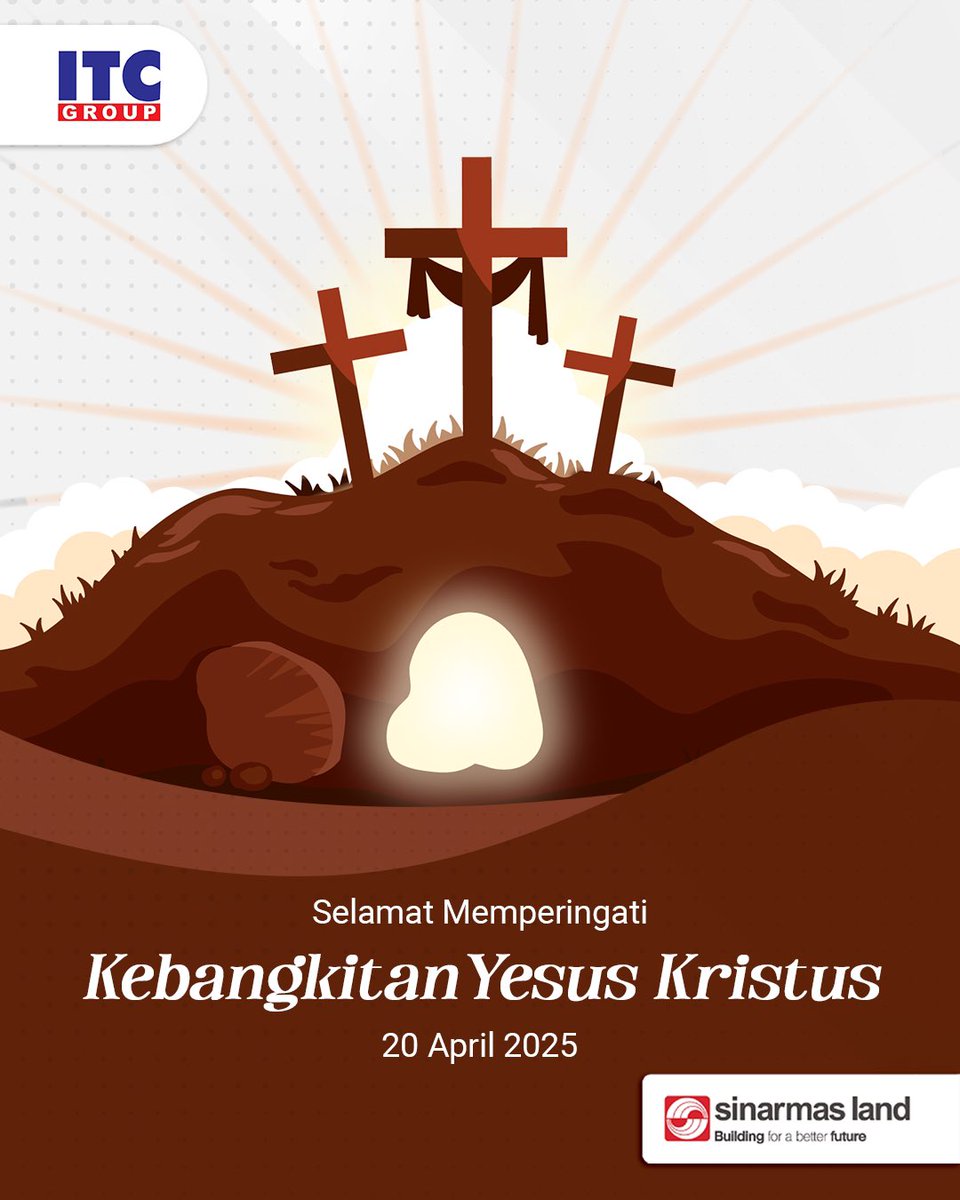 Kebangkitan-Nya membawa terang baru bagi dunia.

Selamat Paskah
Semoga sukacita dan harapan dari kebangkitan-Nya memenuhi hati kita semua.

#itcgroup #itcprivilege #itconestopyourneeds #itcsemuaada #itcpilihanku #paskah