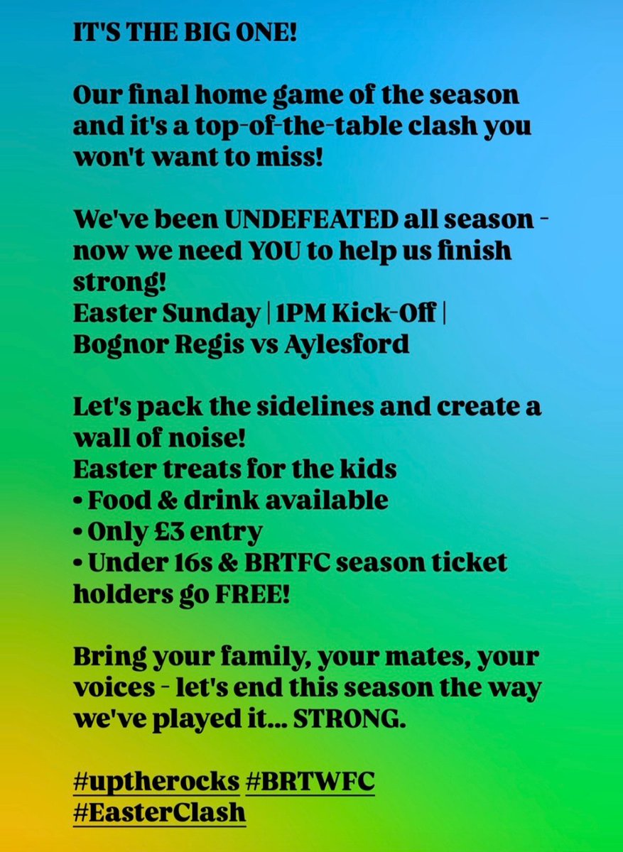 rockettes_wfc's tweet image. IT'S GAME DAY!  The Rockettes welcome @AylesfordLFC to Nyewood Lane for the earlier kick off time of 1pm.  #uptherocks #BRTWFC #EasterClash #COYR @Rocks1883

See you there!  💚🤍💚