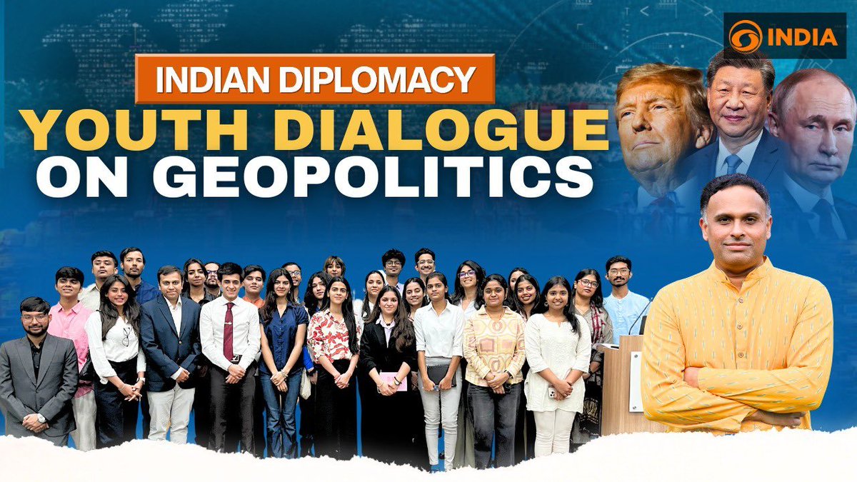 DDNewslive's tweet photo. What are the reasons for the return of fierce great power rivalries and #conflicts around the world?
Which are the major global #flashpoints and #hotspots, and where is the #risk of more wars breaking out?
What will be needed to restore #peace and #security in volatile regions?
What is the special role of #India as a rising power in navigating the current ‘new Cold War’?
For answers, watch Episode 126 of the TV show on #Doordarshan, featuring opinions of dozens of young students of international affairs from the campus of O.P. Jindal Global University.
📺 https://t.co/Ff3vr4sEW2
@sreeramchaulia
