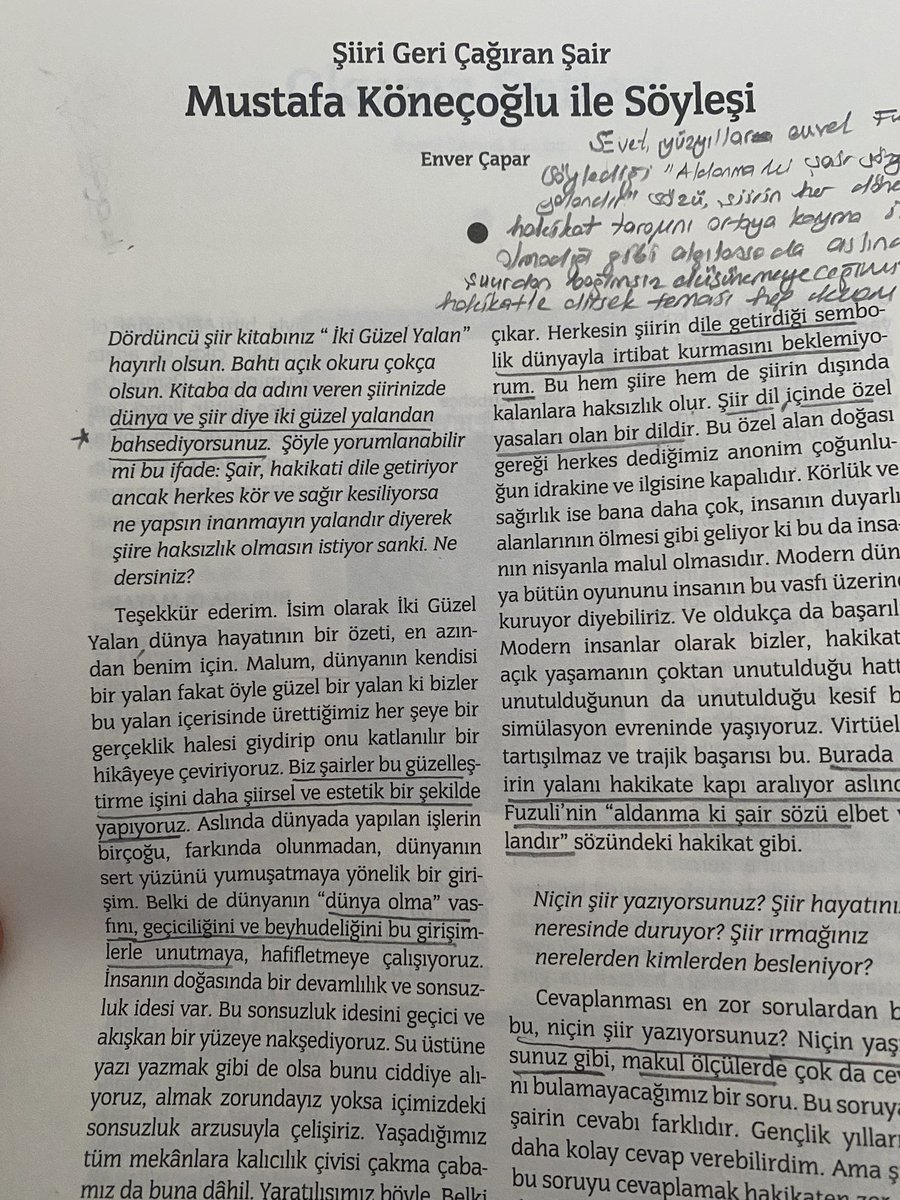 Vahdettin Oktay BEYAZLI (@vafi25) on Twitter photo Birnokta yine dopdolu bir içeriğe sahip. Bunlardan bir de Sevgili Mustafa Köneçoğlu ile yapılan söyleşi.
“Ne kadar doğrudur bilmiyorum ama yürümekle şiirin kardeş olduğuna dair bir kanaatim var. Yürümek şiirin ketum dilini daha kolay çözüyor.” Bence de. <a href="/istbirnokta/">İstanbul BirNokta</a> <a href="/mustafak73/">mustafa köneçoğlu</a> Birnokta yine dopdolu bir içeriğe sahip. Bunlardan bir de Sevgili Mustafa Köneçoğlu ile yapılan söyleşi.
“Ne kadar doğrudur bilmiyorum ama yürümekle şiirin kardeş olduğuna dair bir kanaatim var. Yürümek şiirin ketum dilini daha kolay çözüyor.” Bence de. <a href="/istbirnokta/">İstanbul BirNokta</a> <a href="/mustafak73/">mustafa köneçoğlu</a>