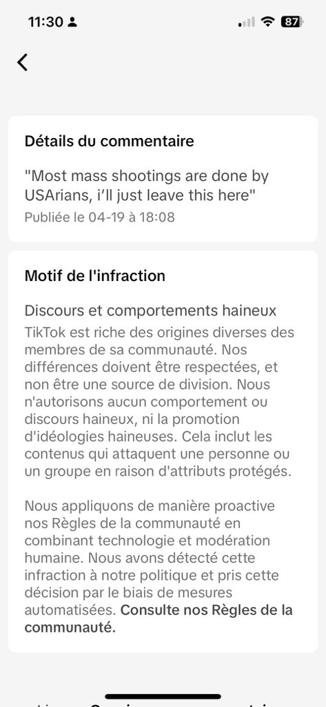 CookMachineV2's tweet photo. @tiktok_France vous me montrez où est ce que je suis haineux dans mes propos s’il vous plait ? Parce que là on en est à un gros niveau de censure #freespeech #fachism #censure https://t.co/Hju53UiVyA