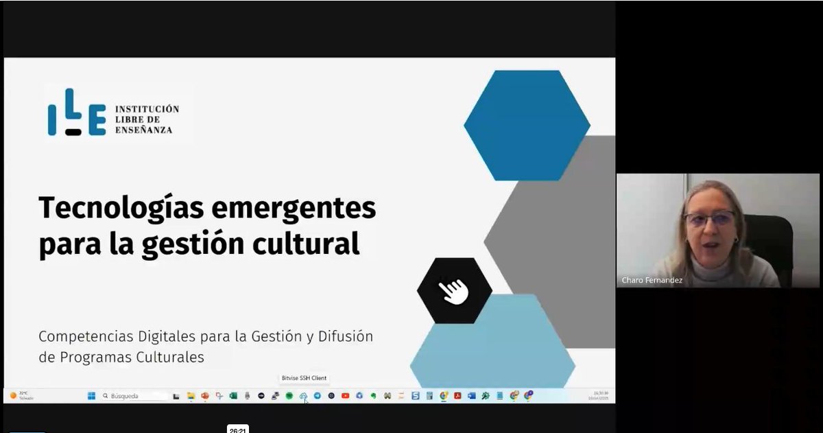 FPVMus's tweet photo. Aprovechando la mañana de domingo para disfrutar de la interesante y clarificadora la charla de @yalocin en 'Competencias Digitales para la Gestión y Difusión de Programas Culturales' de @FundacionGiner 
Yo también le doy las gracias a ChatGPT ;-)
#EnBetaPermanente @Conecta13 https://t.co/sj2EmYCf1X