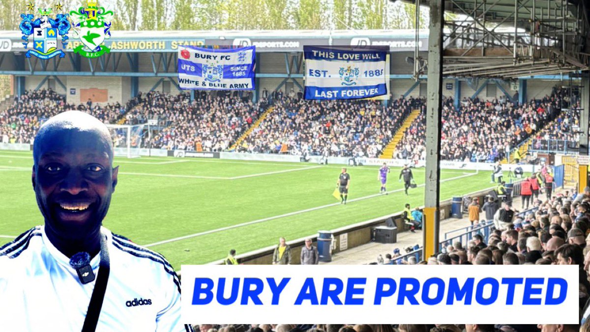 John Sinclair (YT)⚫️⚪️ (@john_nufc42) on Twitter photo 🚨New Video Out Now
📺 Matchday Vlog
<a href="/buryfcofficial/">Bury Football (C)lub</a> 4-0 <a href="/BurscoughFC1946/">Burscough FC</a>
It was some party atmosphere and also crazy scenes at Gigg Lane as <a href="/buryfcofficial/">Bury Football (C)lub</a> won the NW Counties League in front of a massive 8719 who witnessed history
This famous football club went through 🚨New Video Out Now
📺 Matchday Vlog
<a href="/buryfcofficial/">Bury Football (C)lub</a> 4-0 <a href="/BurscoughFC1946/">Burscough FC</a>
It was some party atmosphere and also crazy scenes at Gigg Lane as <a href="/buryfcofficial/">Bury Football (C)lub</a> won the NW Counties League in front of a massive 8719 who witnessed history
This famous football club went through