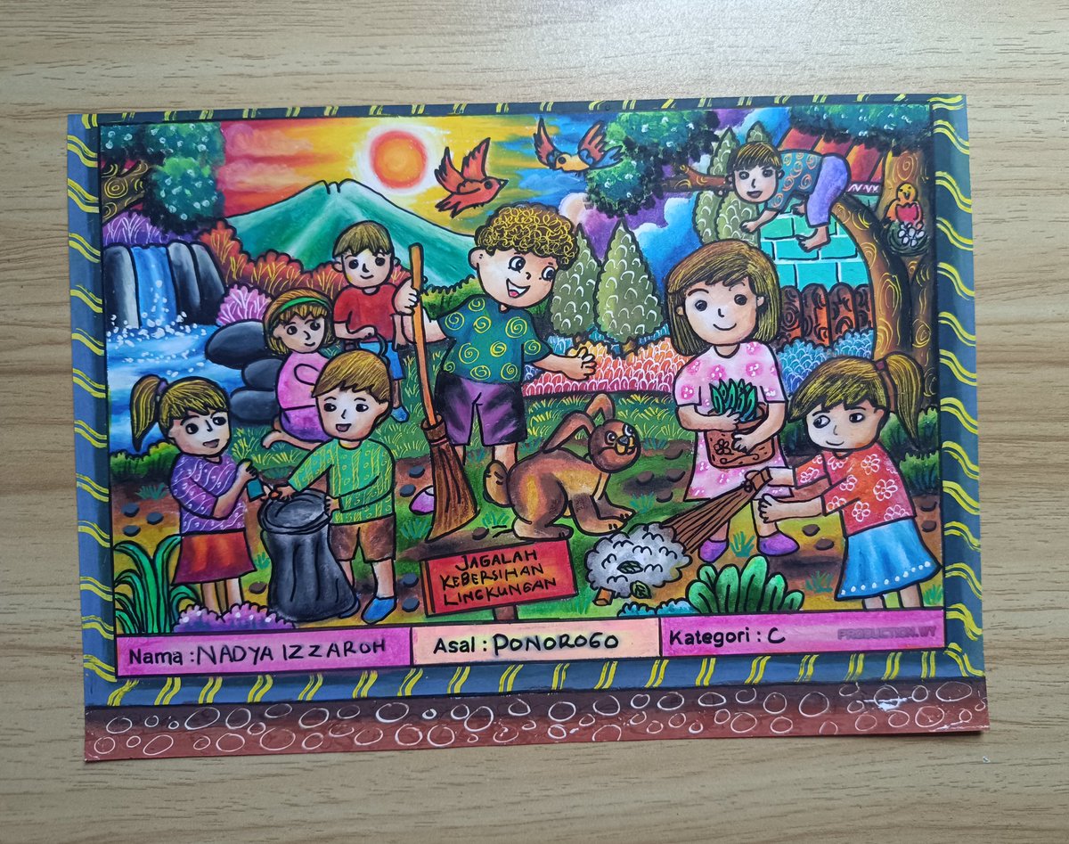 NAprasanti's tweet photo. Karya-karya ku lomba disaat SD 🖌
.... 
#drawing #cergam #oilpastel #crayon #visualart #coloring #gradasi https://t.co/duvscpOw97