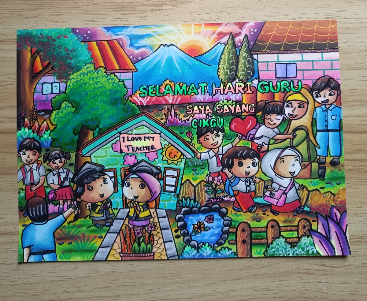 NAprasanti's tweet photo. Karya-karya ku lomba disaat SD 🖌
.... 
#drawing #cergam #oilpastel #crayon #visualart #coloring #gradasi https://t.co/duvscpOw97