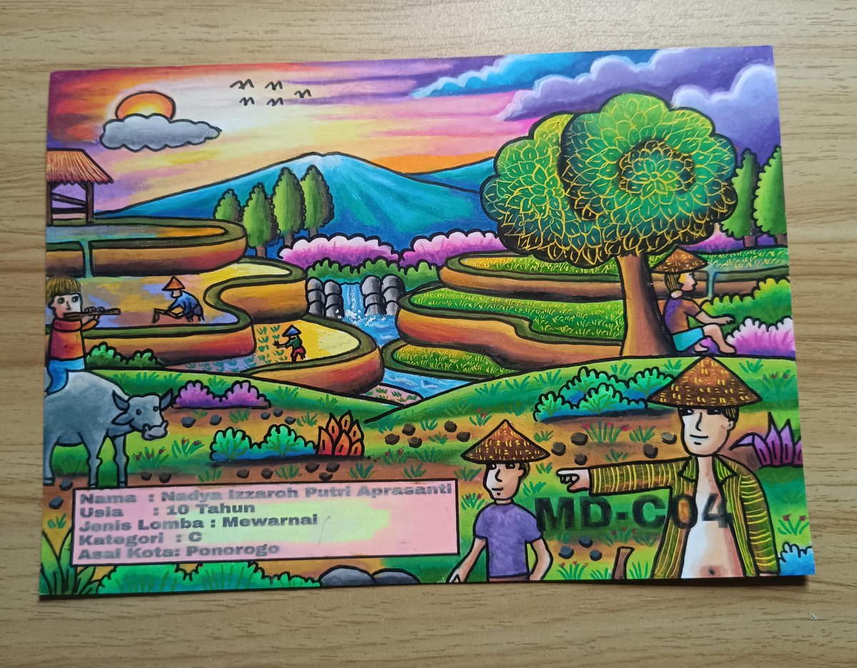 NAprasanti's tweet photo. Karya-karya ku lomba disaat SD 🖌
.... 
#drawing #cergam #oilpastel #crayon #visualart #coloring #gradasi https://t.co/duvscpOw97