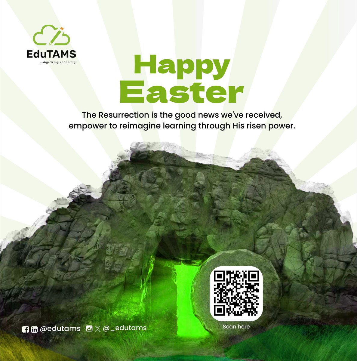 𝗪𝗶𝘀𝗵𝗶𝗻𝗴 𝘆𝗼𝘂 𝗮 𝗷𝗼𝘆𝗳𝘂𝗹 𝗘𝗮𝘀𝘁𝗲𝗿 𝗳𝗶𝗹𝗹𝗲𝗱 𝘄𝗶𝘁𝗵 𝗽𝗲𝗮𝗰𝗲 𝗮𝗻𝗱 𝗿𝗲𝗻𝗲𝘄𝗮𝗹!

As we celebrate this season, let's remember that education is a powerful tool for transformation.

#EduTAMS #SchoolandLearningManagement #EdTechNigeria #EasterWithEduTAMS