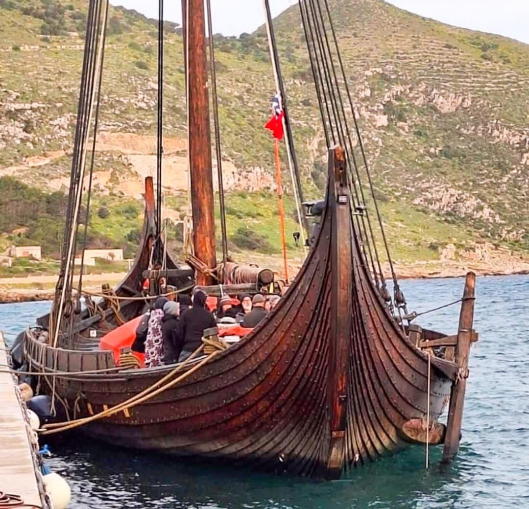 Picture of the ship from the new Odyssey film. As an ancient ship person, this is hilariously inaccurate. Consider adding a Roman or Punic three-bladed waterline ram kept at Favignana, where they are filming. Another naval component not present in Homer couldn't hurt, right?