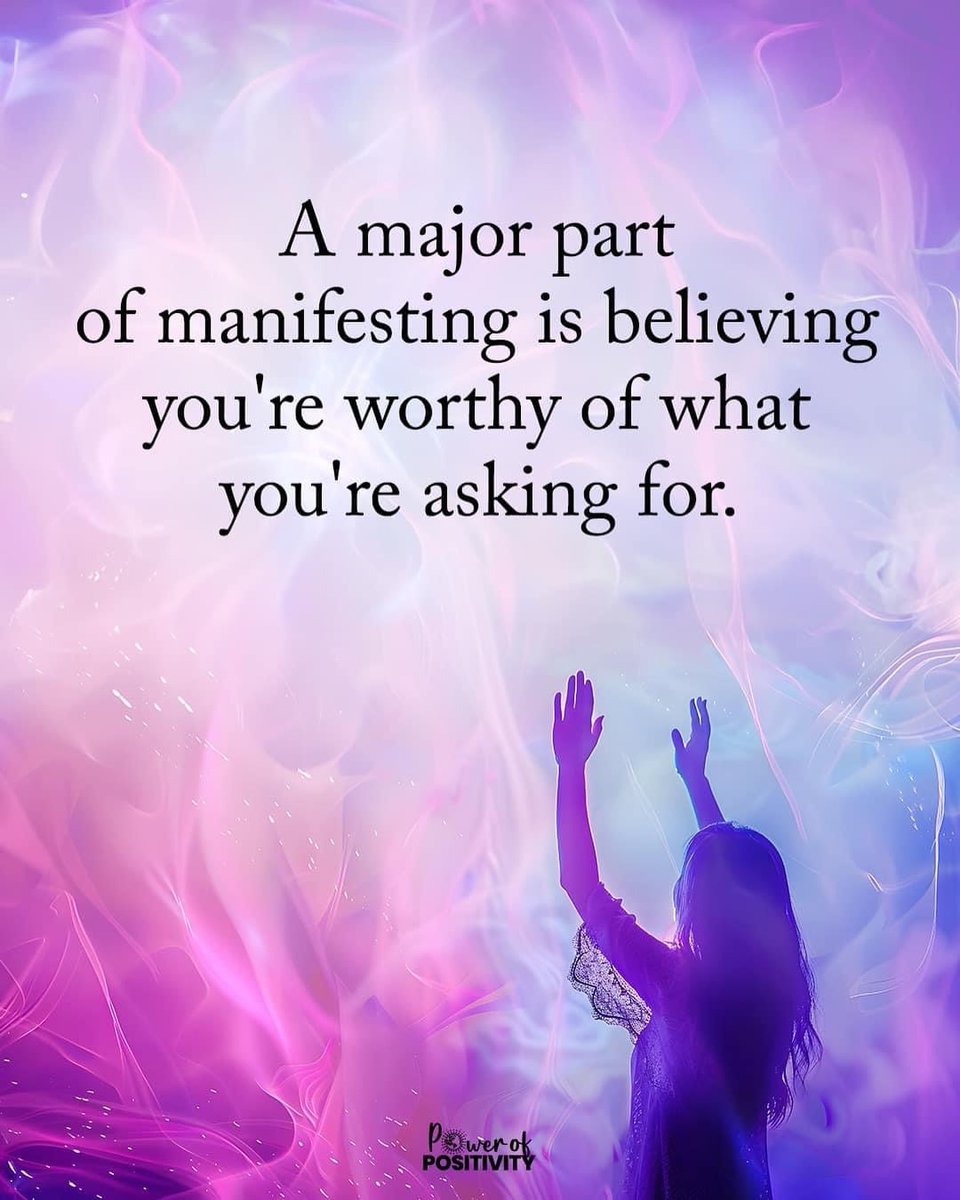 LIVEpositivity's tweet photo. A major part of manifesting is believing you're worthy of what you're asking for. 🌈💖 https://t.co/tiwUysOJE1