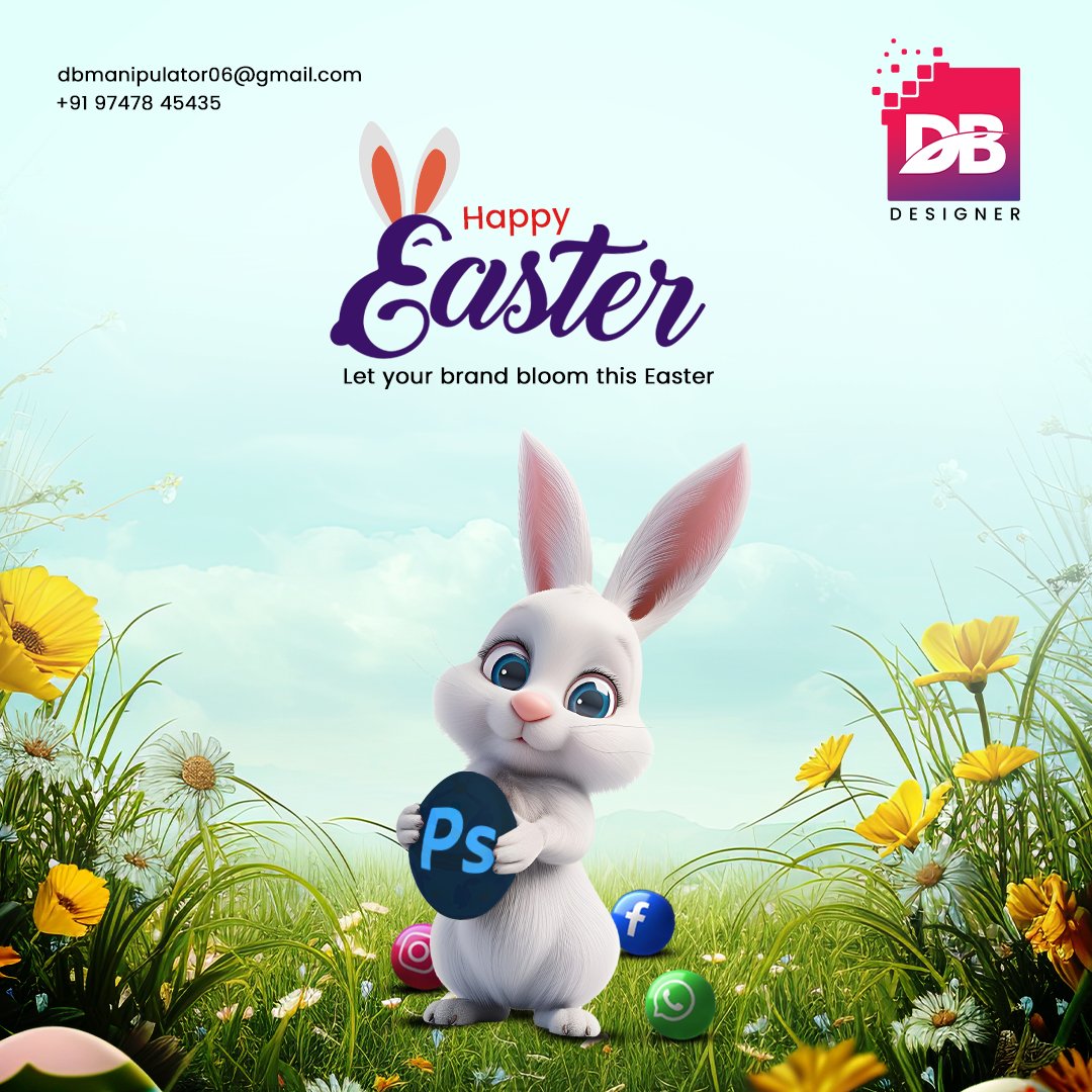 DbdesignsKochi's tweet photo. Let your brand bloom this Easter!
Spring into the season with fresh ideas, vibrant designs, and marketing that truly grows your reach. 🌼✨

#HappyEaster #DigitalMarketing #SocialMediaDesign #DBDesigner #CreativeMarketing #EasterBranding #SpringCampaigns #MarketingBloom https://t.co/r1IOMxW6q7