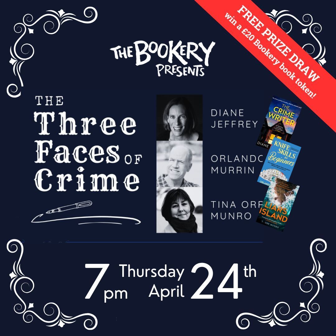 Coming up this Thursday and not to be missed! Three very different crime writers, <a href="/orlandomurrin/">Orlando Murrin</a>, <a href="/TinaOrrMunro/">T Orr Munro #Liars Island 📚✒️</a> and <a href="/dianefjeffrey/">Diane Jeffrey, Author</a>, all from the South West, will join forces to bring you a riveting evening of murder, mayhem and mystery...
