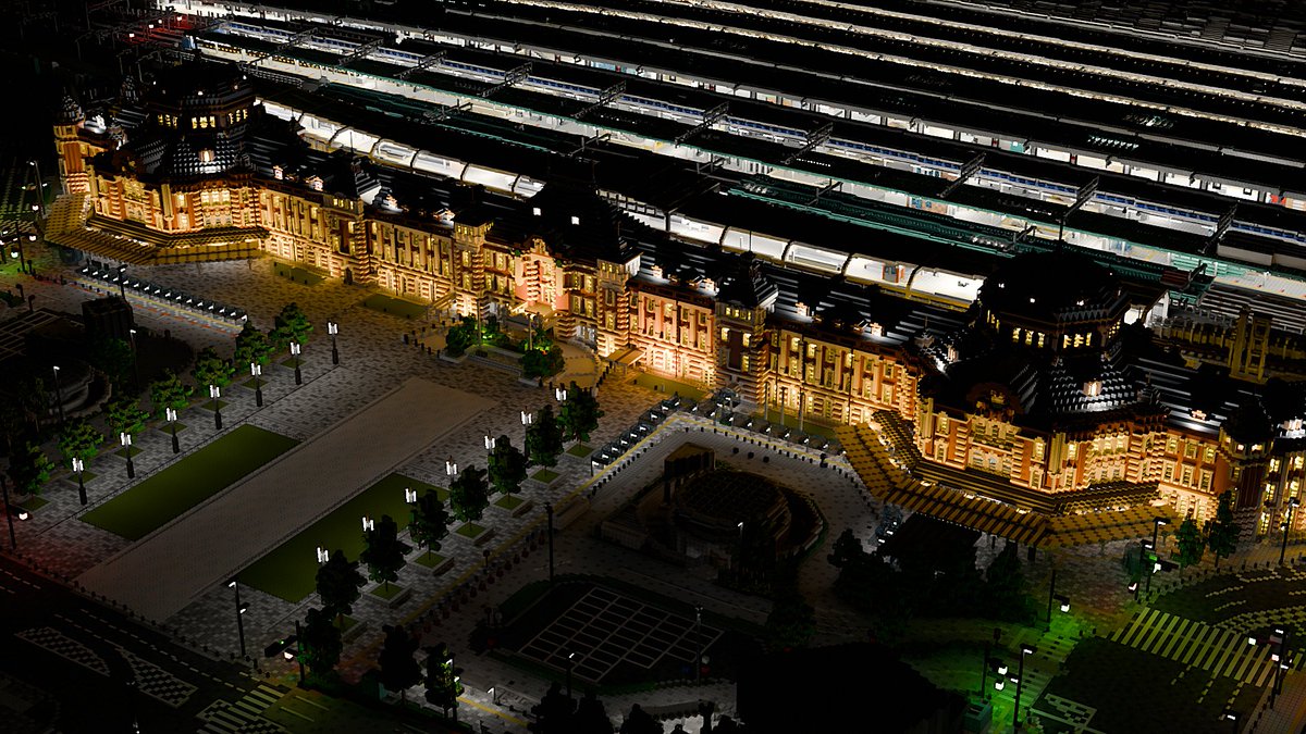 マイクラ 東京駅  夜
#minecraft #minecraft建築コミュ  blender rendering