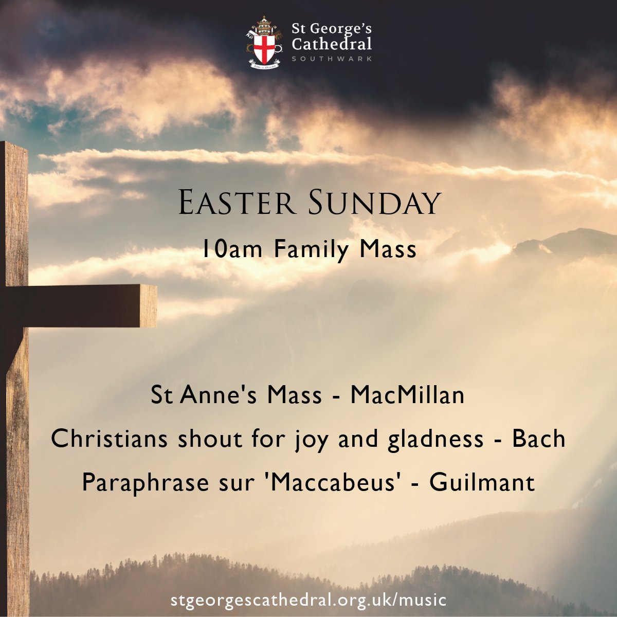 The Cathedral Consort and Junior Choir sing for Easter Sunday Family Mass at 10am, celebrated by Archbishop John Wilson.