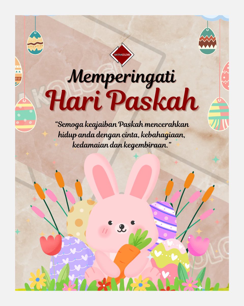 Kebangkitan-Nya memberi harapan baru. Selamat Memperingati Hari Raya Paskah, mari hidup dalam kasih dan pengampunan yang sejati.