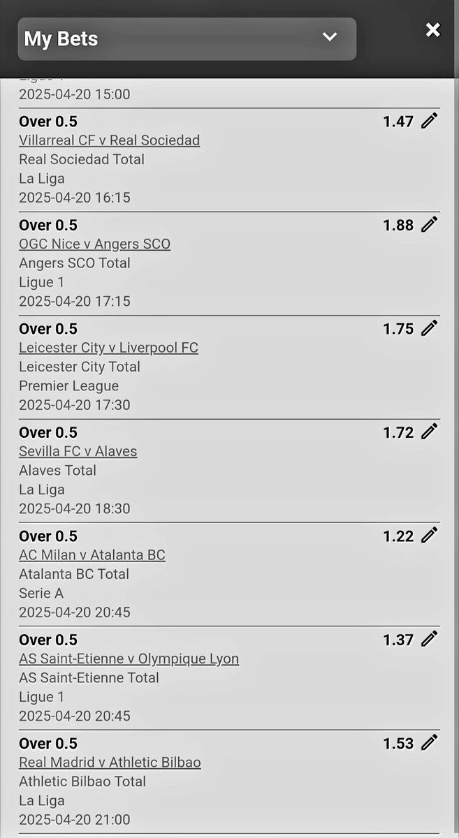 Strictly Over 0.5. 
Goals Heist. 
Betway Code X97A766FC.