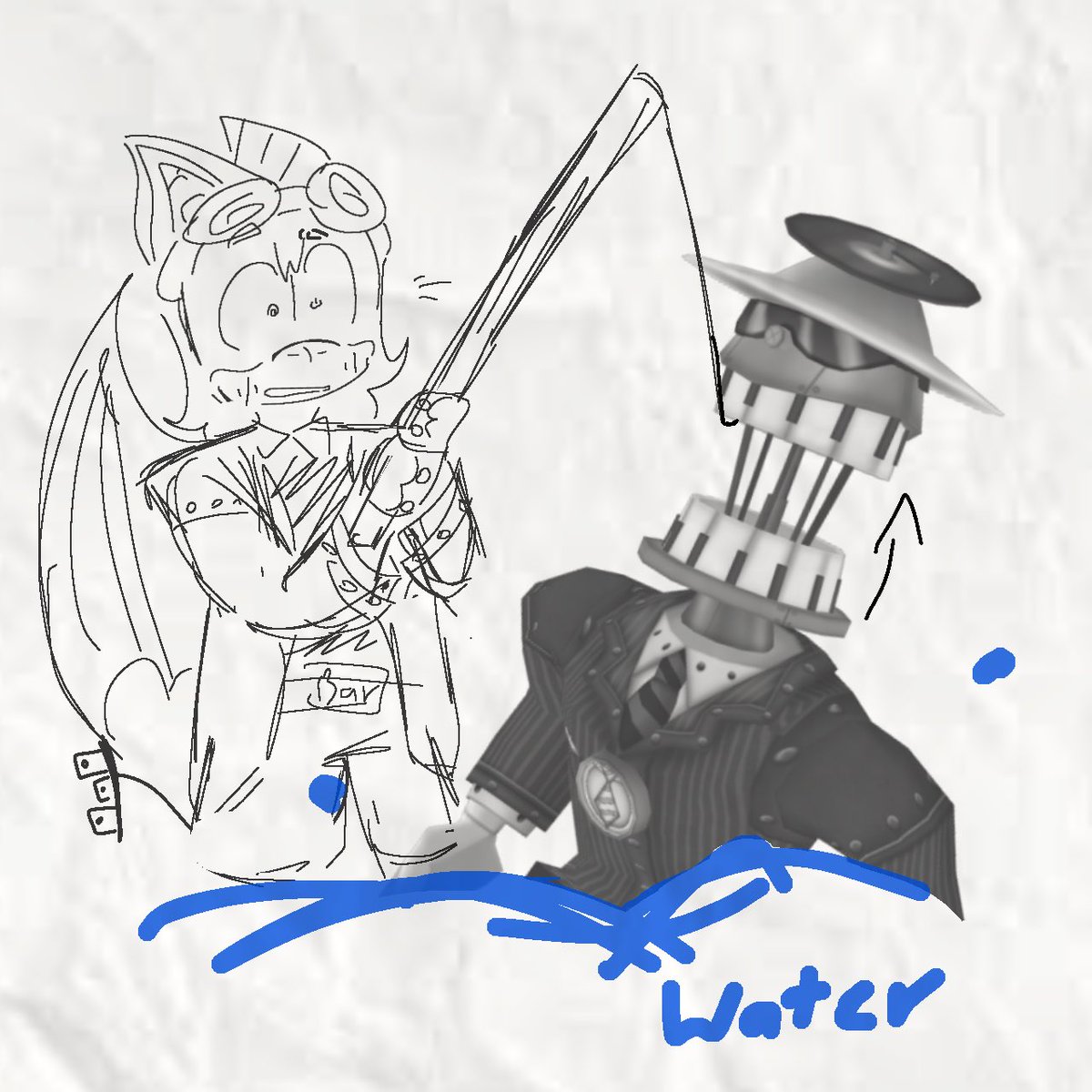 I lost the photo I took, I’ll find it somewhere one day, but here’s a doodle we made based off what happened.. no clue how this happened. It’s late, so don’t mind the low quality of it.. this happened 3 times in a row btw